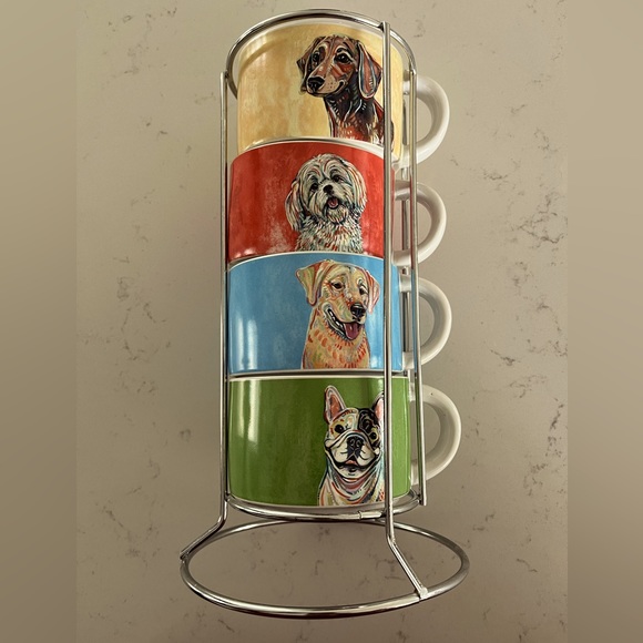 Pier 1 Kitchen Pier Stackable Dog Mugs Set Of 4 Poshmark